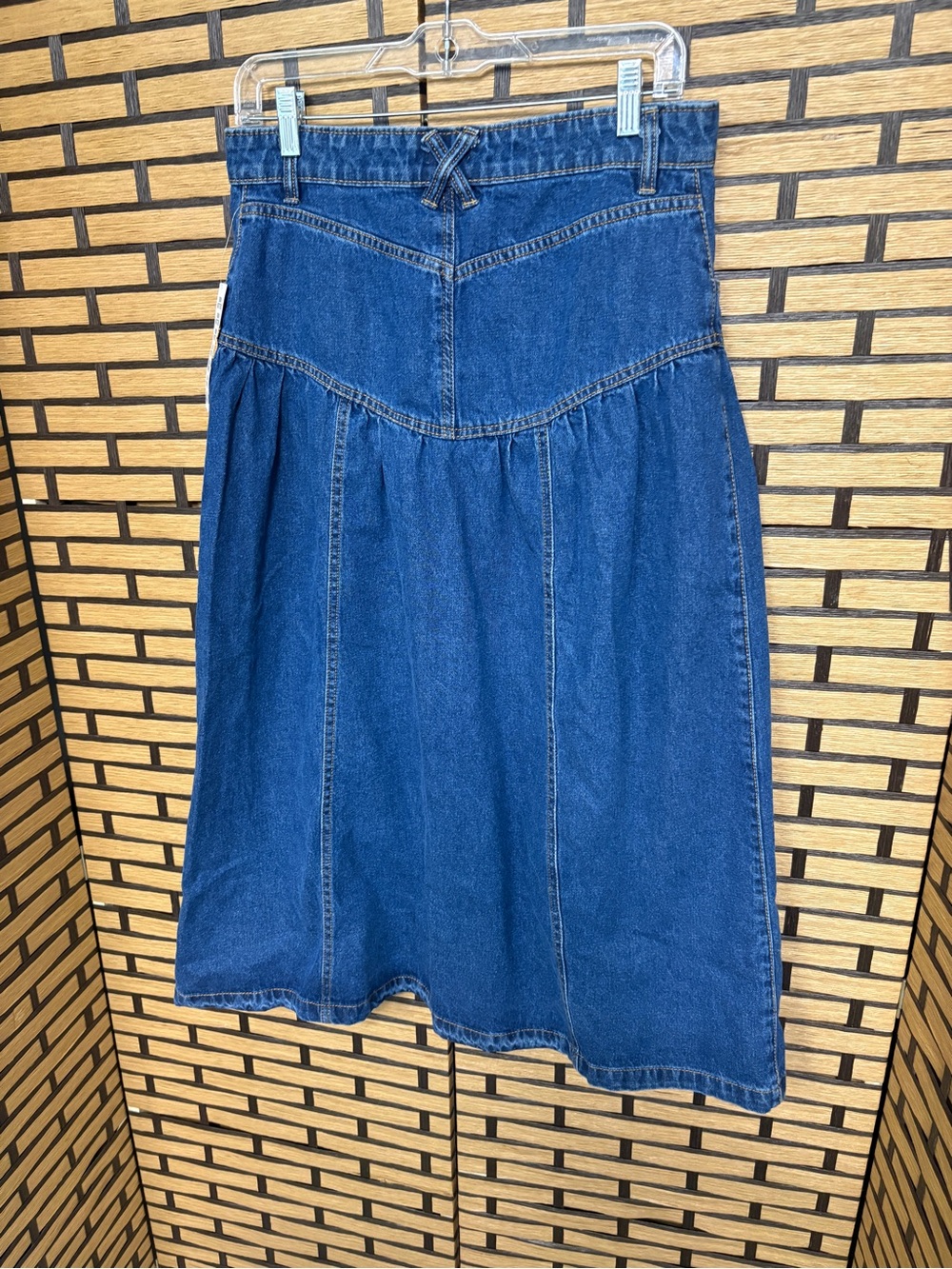 Kimchi Blue Clara Drop Waist Denim Midi Skirt Size Large - Picture 3 of 8